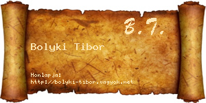 Bolyki Tibor névjegykártya